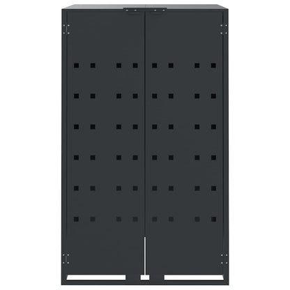 Wheelie Bin Storage for 2 Bins Anthracite 138x79x117 cm Steel