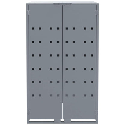 Wheelie Bin Storage for 4 Bins Grey 276x79x117 cm Steel