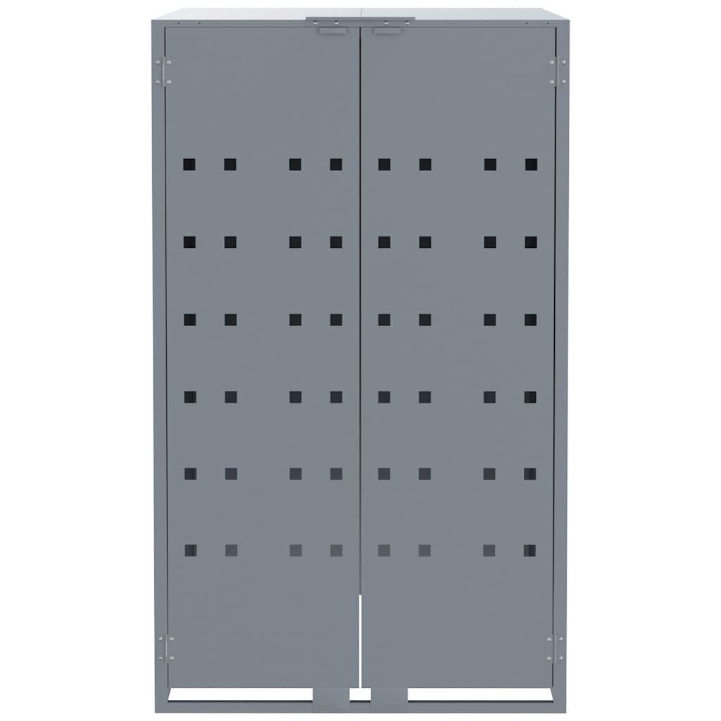 Wheelie Bin Storage for 5 Bins Grey 345x79x117 cm Steel
