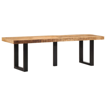 Bench 160 cm Solid Rough Wood Mango and Steel