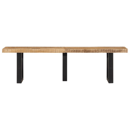 Bench 160 cm Solid Rough Wood Mango and Steel