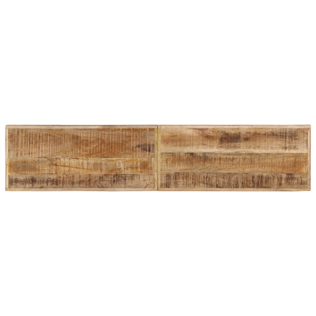 Bench 160 cm Solid Rough Wood Mango and Steel