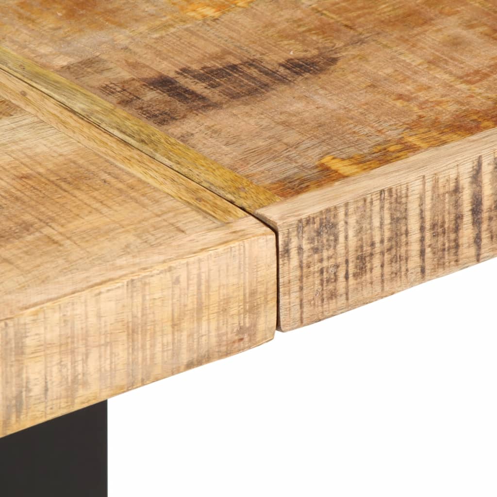 Bench 160 cm Solid Rough Wood Mango and Steel
