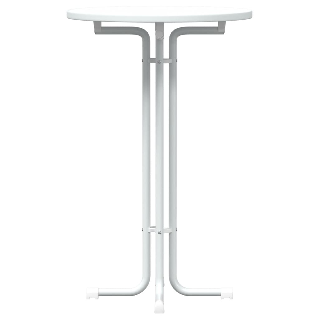 Bar Table White Ø70x110 cm Engineered Wood and Steel