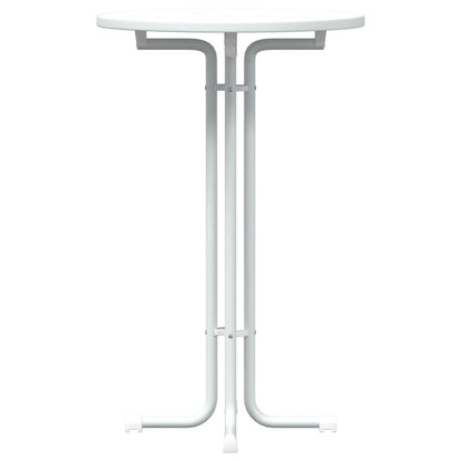 Bar Table White Ø70x110 cm Engineered Wood and Steel
