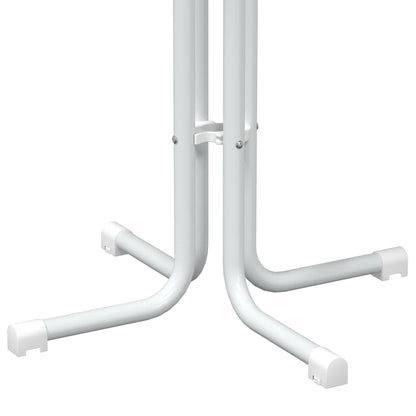 Bar Table White Ø70x110 cm Engineered Wood and Steel