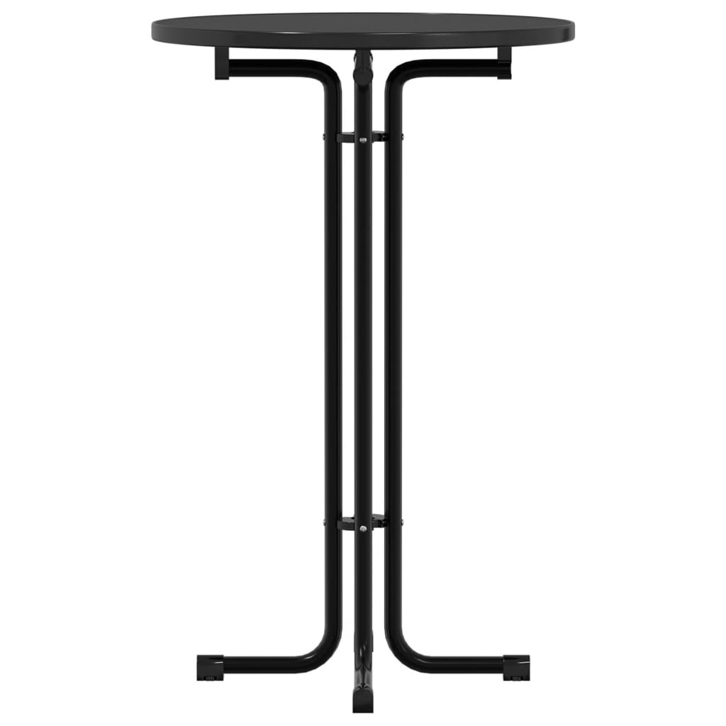 Bar Table Black Ø70x110 cm Engineered Wood and Steel