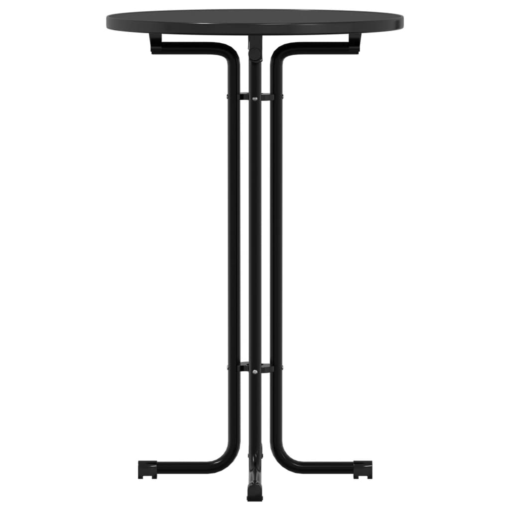 Bar Table Black Ø70x110 cm Engineered Wood and Steel