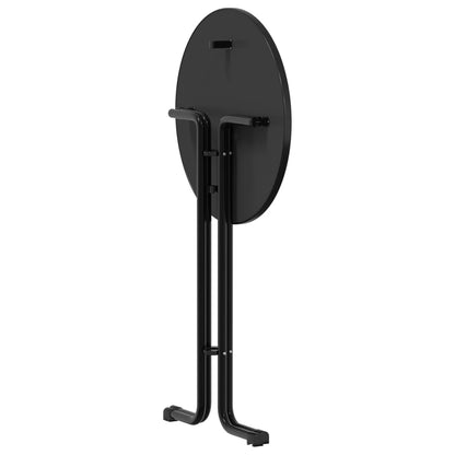 Bar Table Black Ø70x110 cm Engineered Wood and Steel