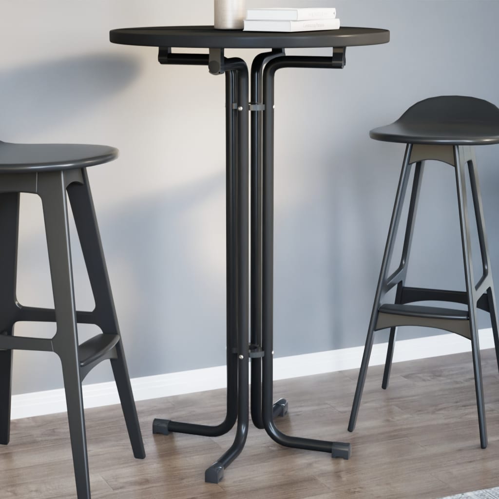 Bar Table Black Ø70x110 cm Engineered Wood and Steel