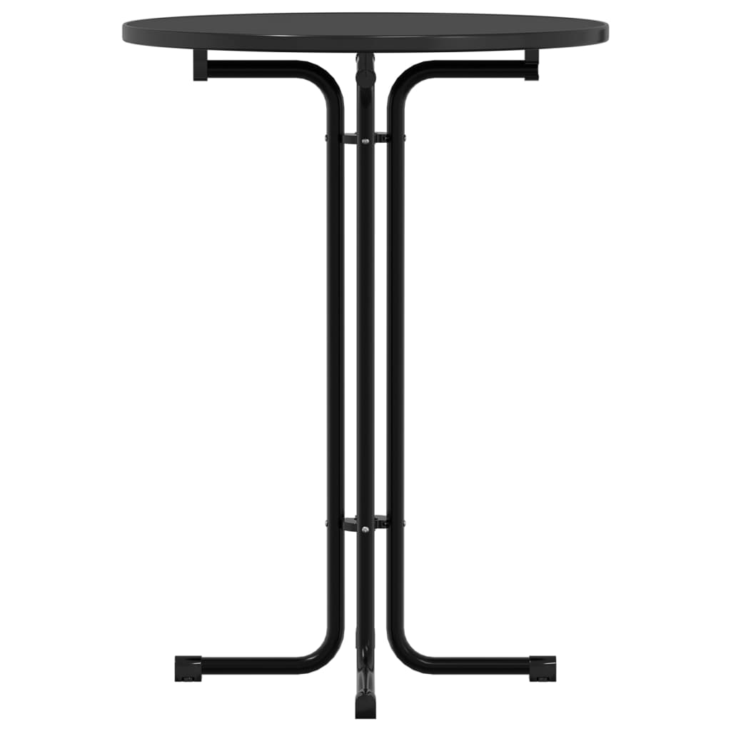 Bar Table Black Ø80x110 cm Engineered Wood and Steel
