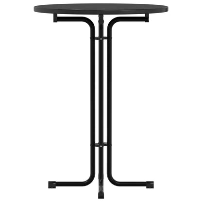 Bar Table Black Ø80x110 cm Engineered Wood and Steel