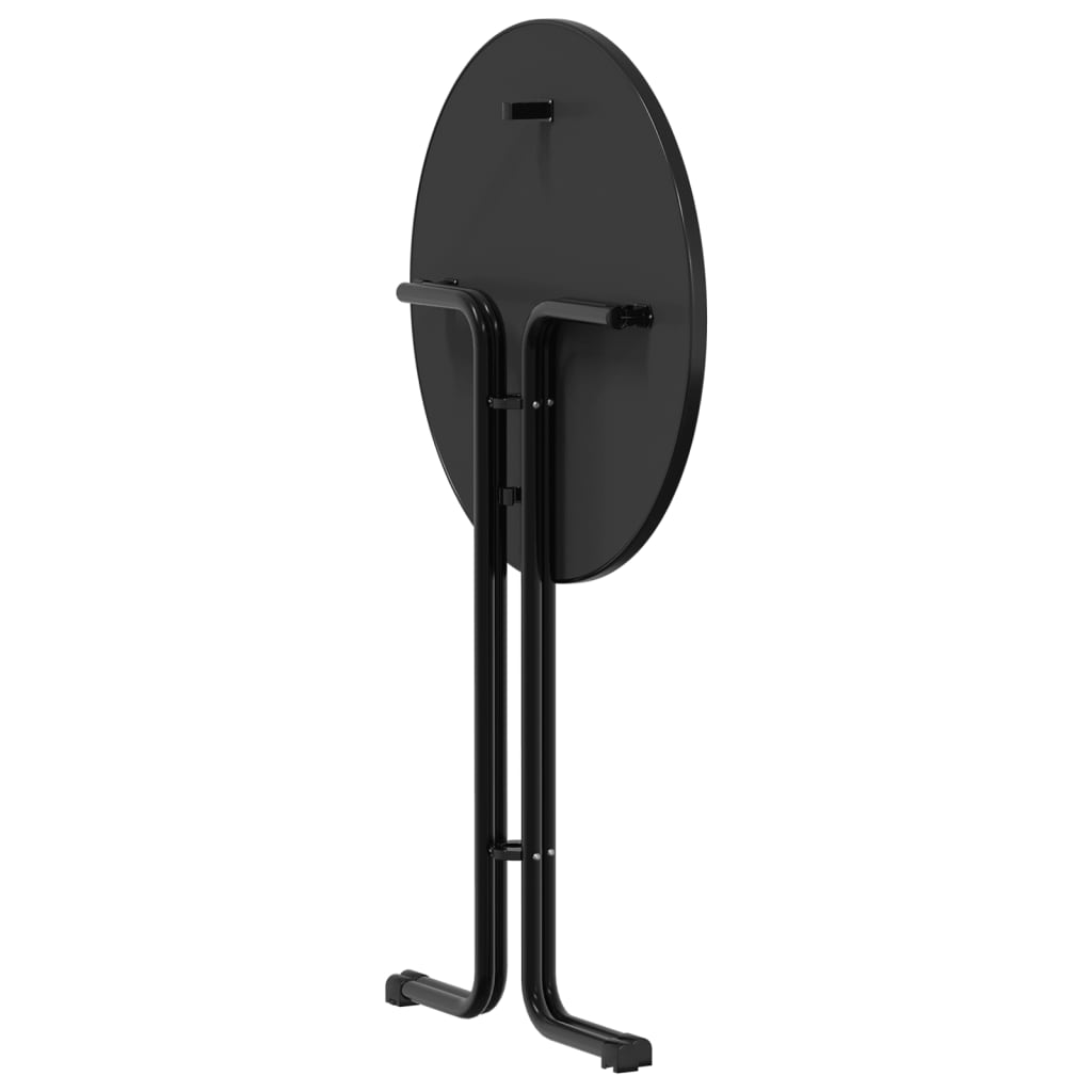 Bar Table Black Ø80x110 cm Engineered Wood and Steel