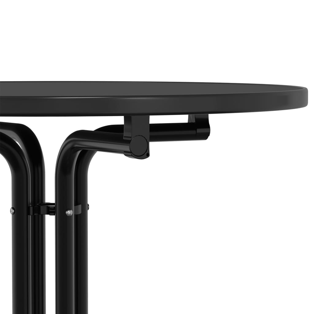 Bar Table Black Ø80x110 cm Engineered Wood and Steel