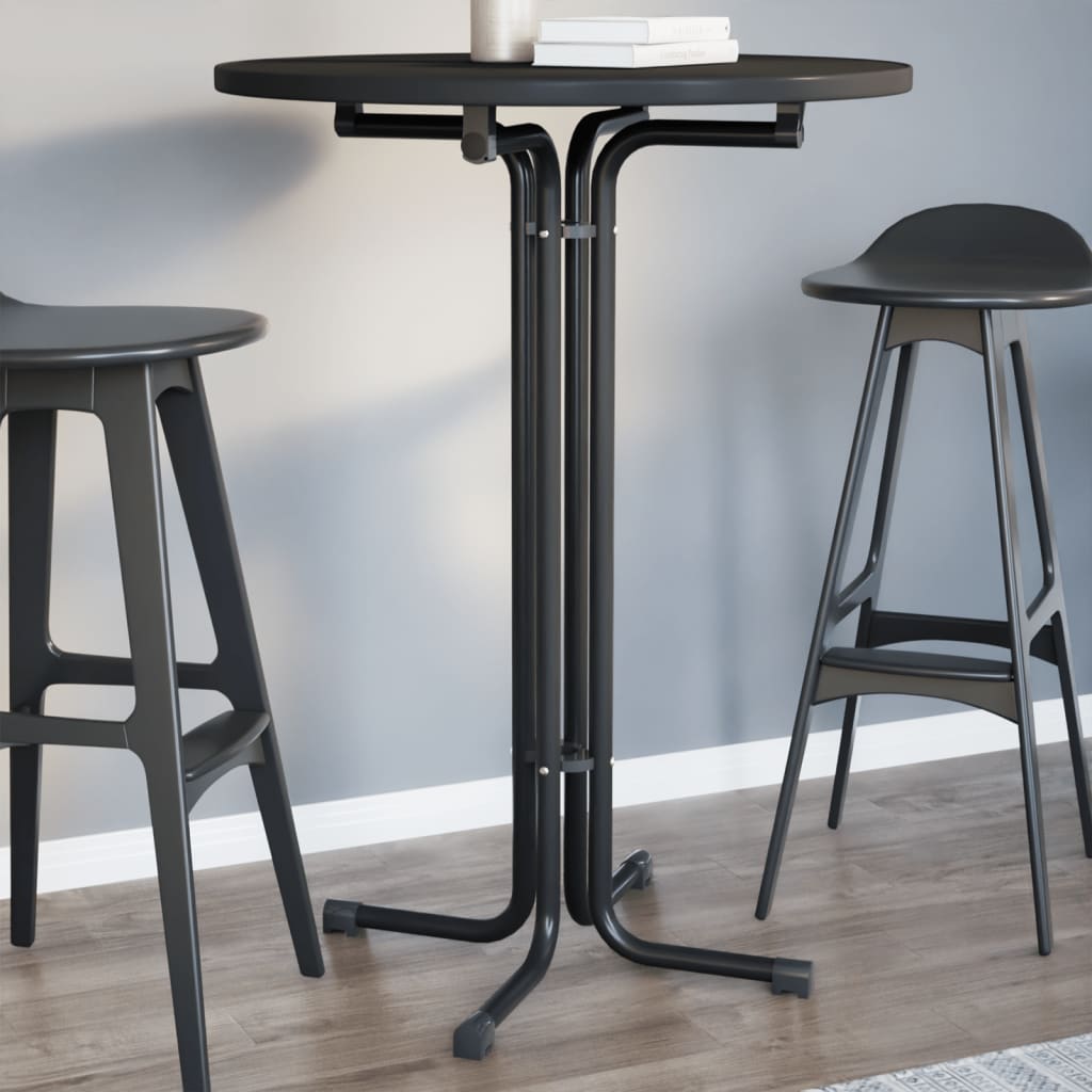 Bar Table Black Ø80x110 cm Engineered Wood and Steel