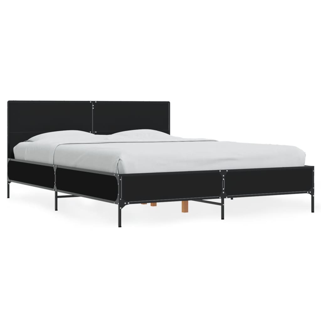 Bed Frame without Mattress Black 120x200 cm