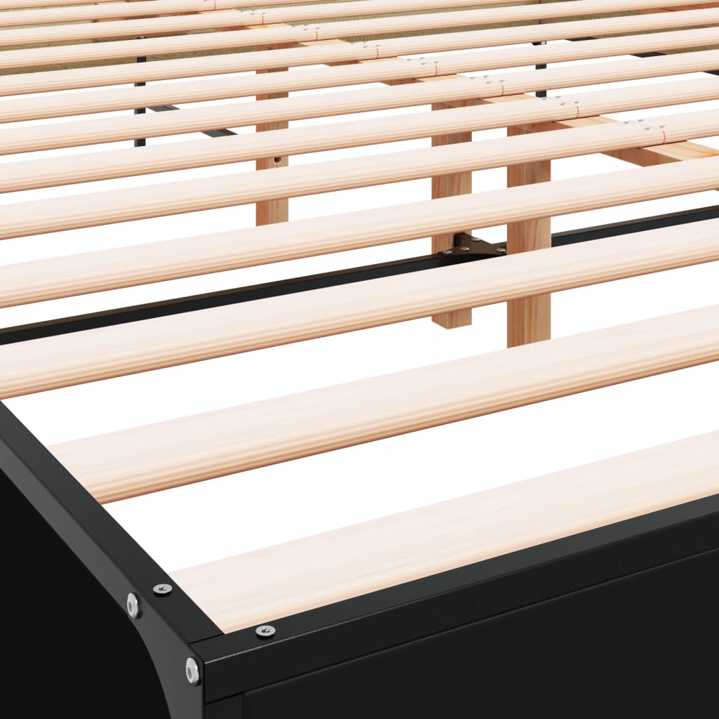 Bed Frame without Mattress Black 120x200 cm