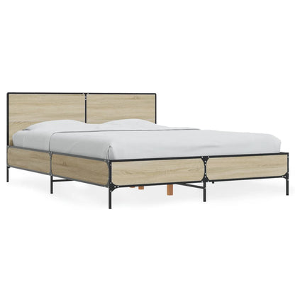 Bed Frame without Mattress Sonoma Oak 120x200 cm