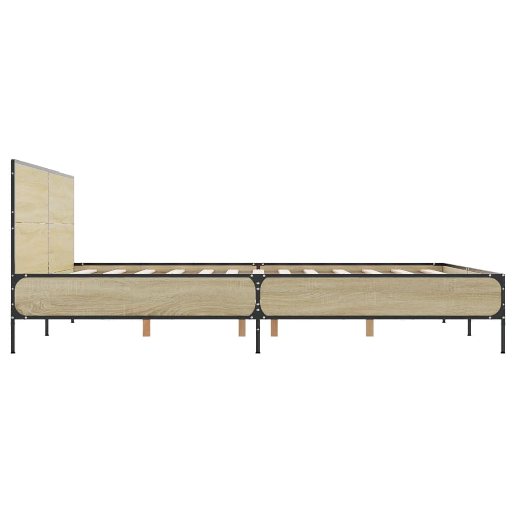 Bed Frame without Mattress Sonoma Oak 120x200 cm