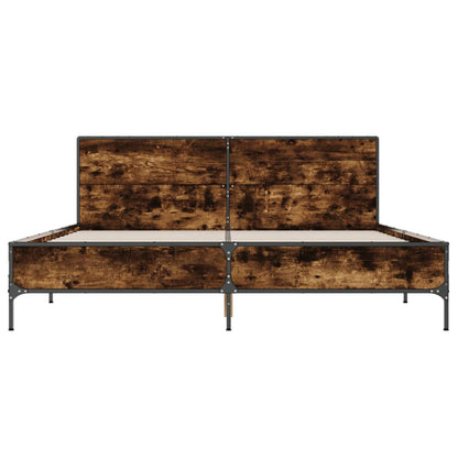Bed Frame without Mattress Smoked Oak 120x200 cm