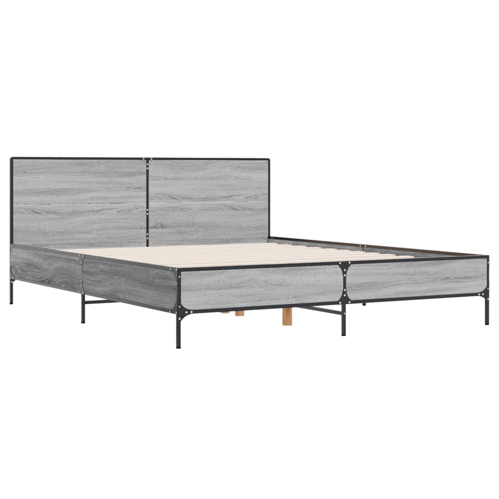 Bed Frame without Mattress Grey Sonoma 120x200 cm