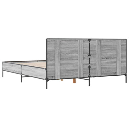 Bed Frame without Mattress Grey Sonoma 120x200 cm