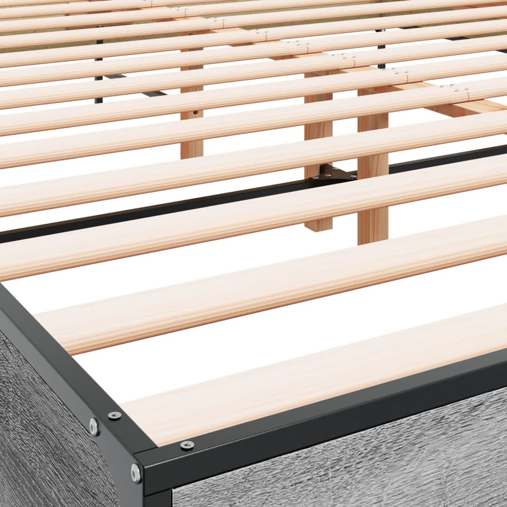 Bed Frame without Mattress Grey Sonoma 120x200 cm