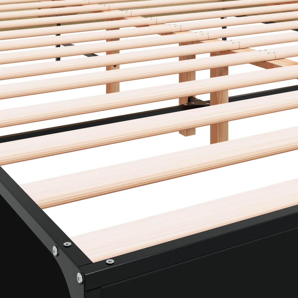 Bed Frame without Mattress Black 140x200 cm