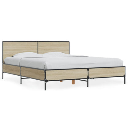 Bed Frame without Mattress Sonoma Oak 150x200 cm King Size