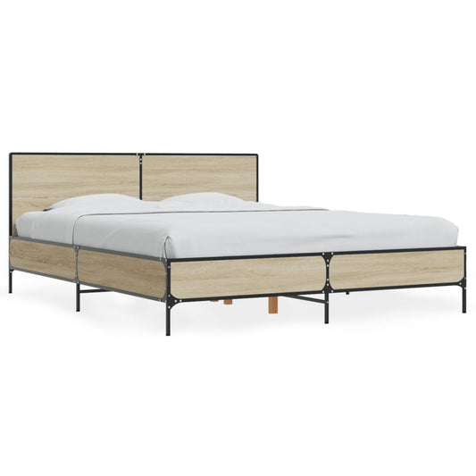 Bed Frame without Mattress Sonoma Oak 150x200 cm King Size