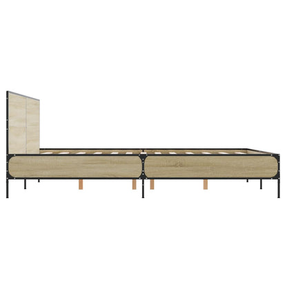 Bed Frame without Mattress Sonoma Oak 150x200 cm King Size