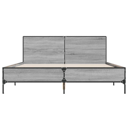 Bed Frame without Mattress Grey Sonoma 160x200 cm
