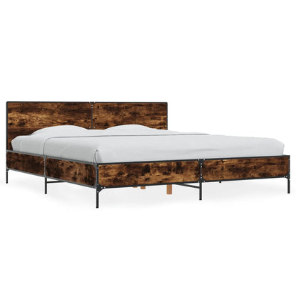 Bed Frame without Mattress Smoked Oak 200x200 cm