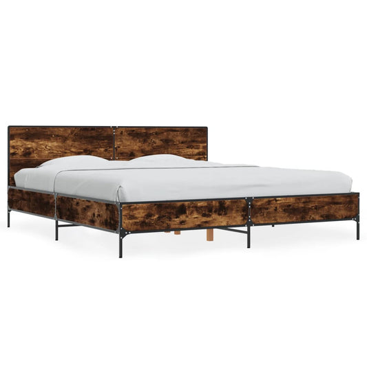 Bed Frame without Mattress Smoked Oak 200x200 cm