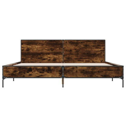 Bed Frame without Mattress Smoked Oak 200x200 cm