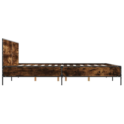 Bed Frame without Mattress Smoked Oak 200x200 cm