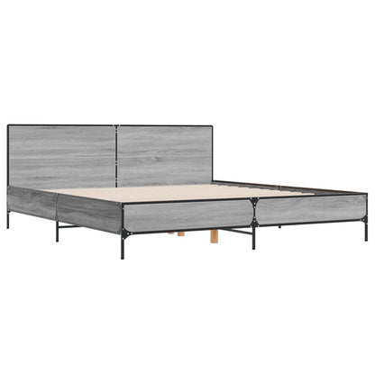 Bed Frame without Mattress Grey Sonoma 200x200 cm
