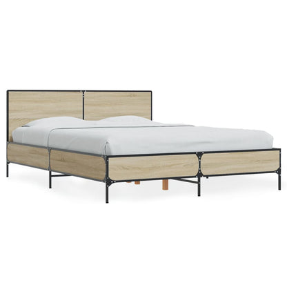 Bed Frame without Mattress Sonoma Oak 120x190 cm Small Double
