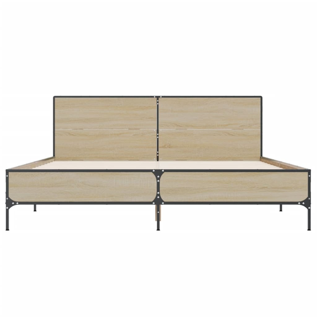 Bed Frame without Mattress Sonoma Oak 120x190 cm Small Double