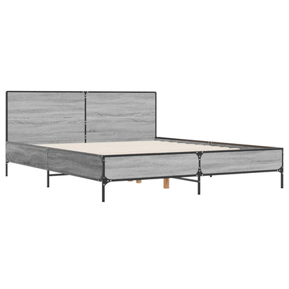Bed Frame without Mattress Grey Sonoma 120x190 cm Small Double