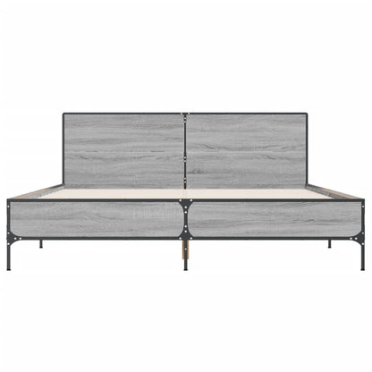 Bed Frame without Mattress Grey Sonoma 120x190 cm Small Double