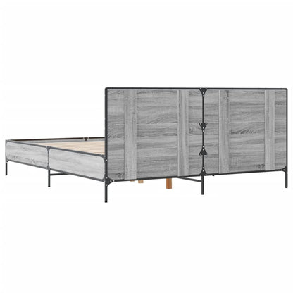 Bed Frame without Mattress Grey Sonoma 120x190 cm Small Double