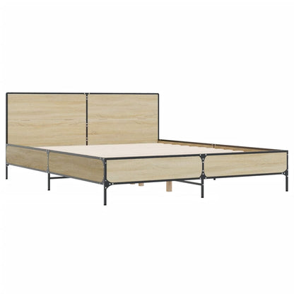Bed Frame without Mattress Sonoma Oak 135x190 cm Double