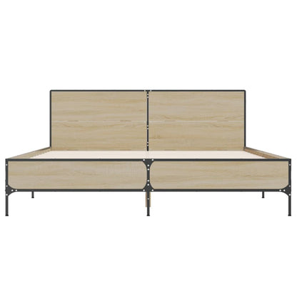 Bed Frame without Mattress Sonoma Oak 135x190 cm Double