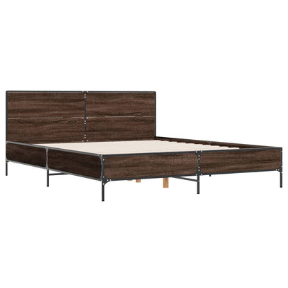 Bed Frame without Mattress Brown Oak 135x190 cm Double