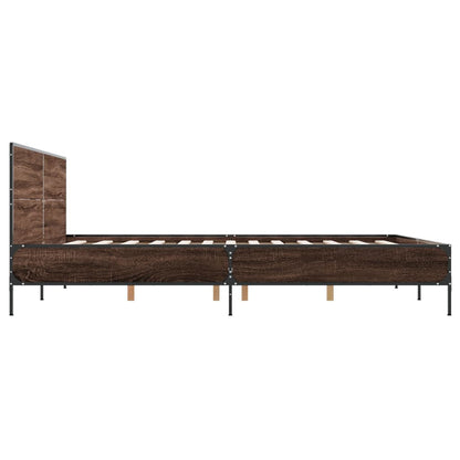 Bed Frame without Mattress Brown Oak 135x190 cm Double