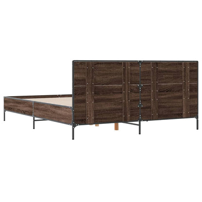 Bed Frame without Mattress Brown Oak 135x190 cm Double