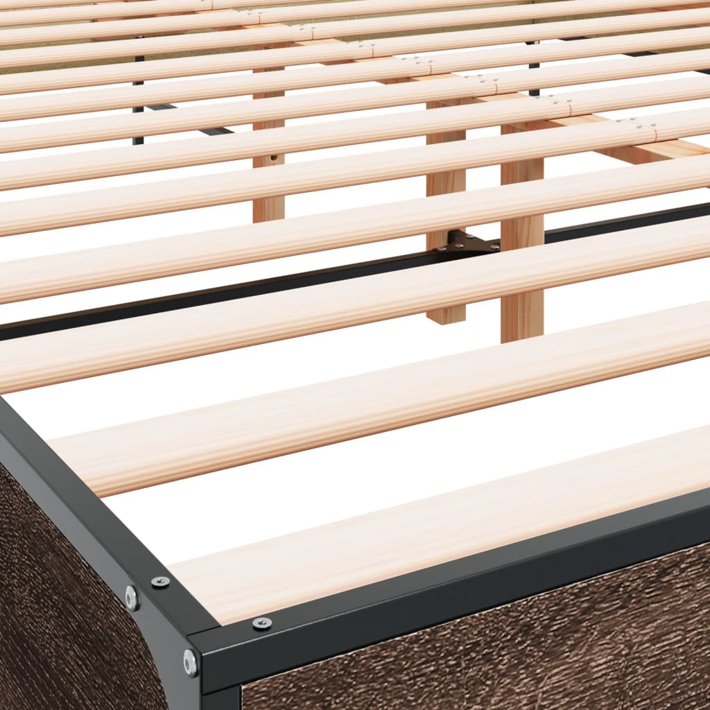 Bed Frame without Mattress Brown Oak 135x190 cm Double