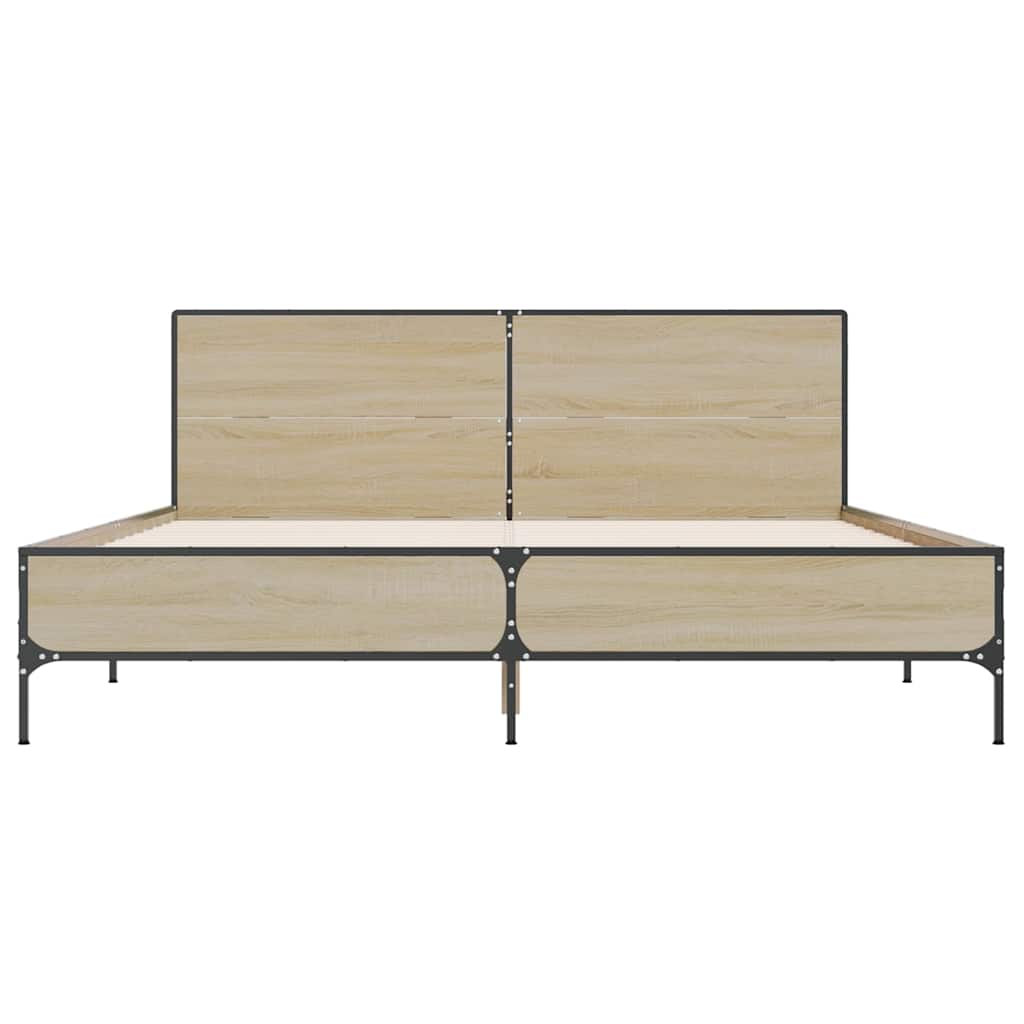 Bed Frame without Mattress Sonoma Oak 140x190 cm