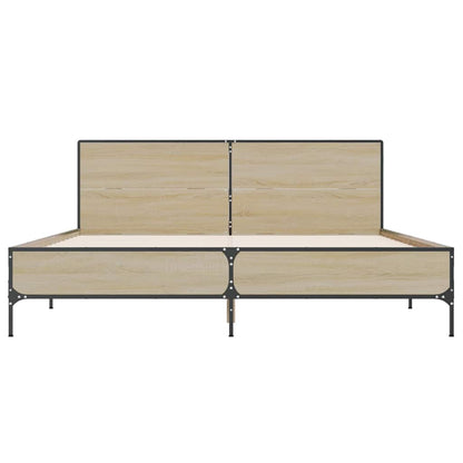 Bed Frame without Mattress Sonoma Oak 140x190 cm